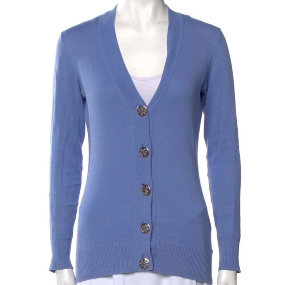 Tory Burch Big Logo Button Cardigan EUC M